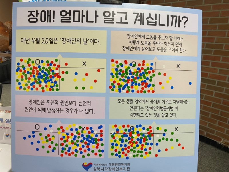 장애인식개선 캠페인 장애이해 스티커 부착 현황